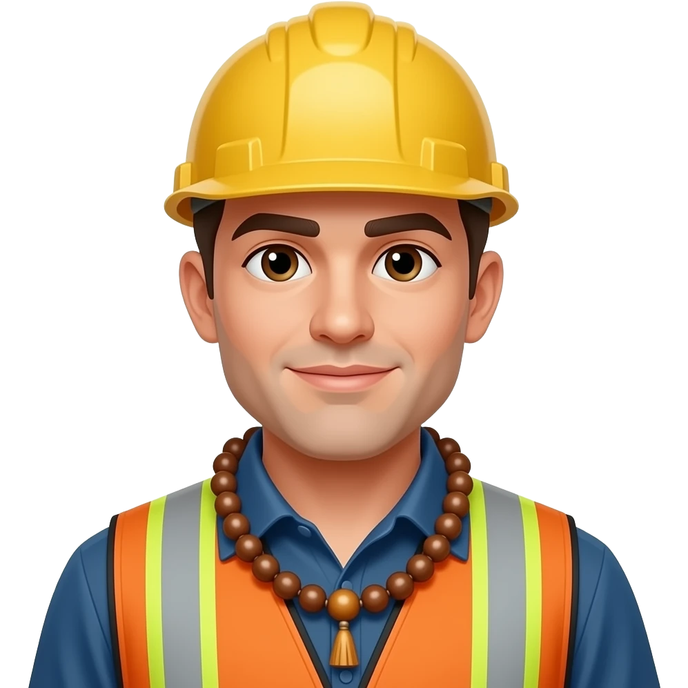 👨🏻‍🏭📿 emoji