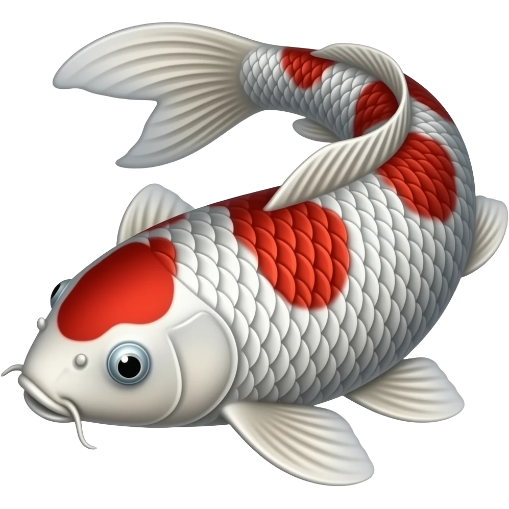 a black and red only traditional legendary elite japanese koi fish, dark mode, colorful theme, color 60:30:10 ratio, no white color, only black and red emoji