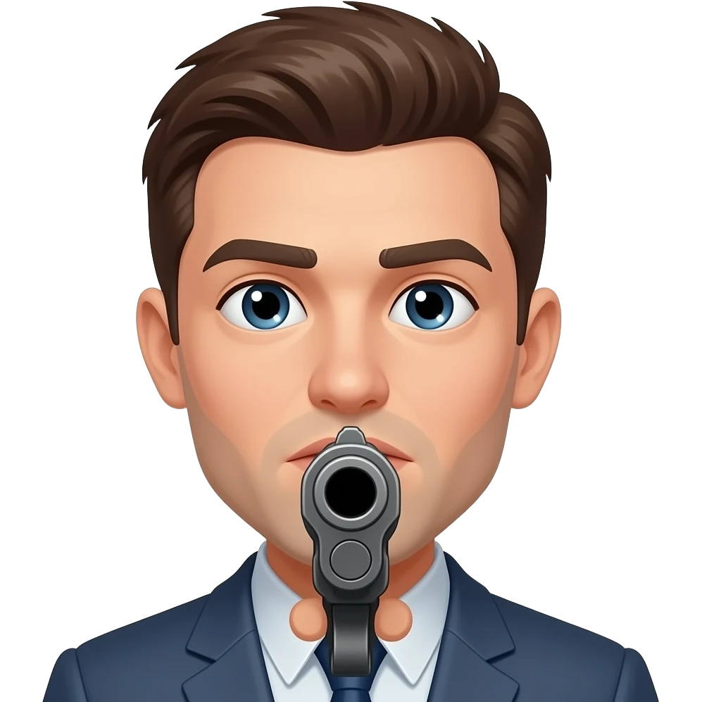 Face sucking on gun emoji