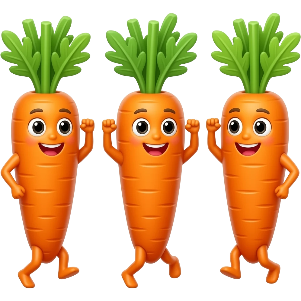 🥕 5 carrot dancing emoji