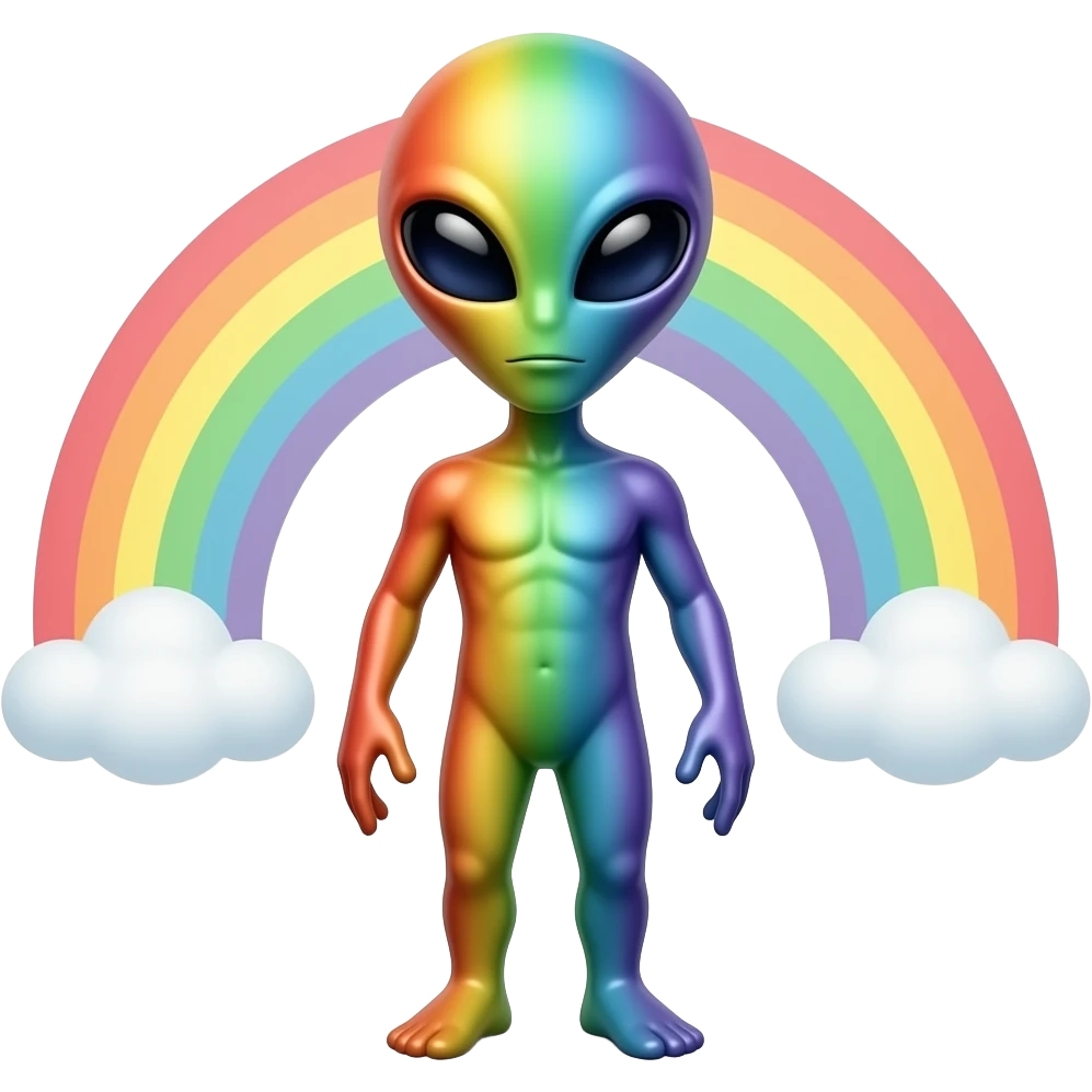 rainbow alien emoji