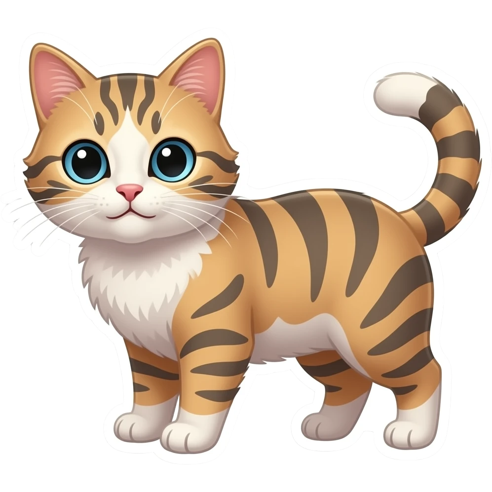 Стикер жасам берш әдемі мысық жаса берш emoji