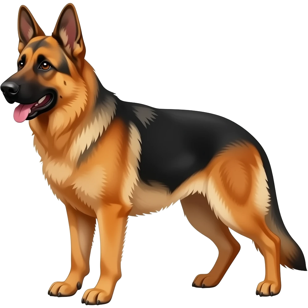 Can you make an orange and black German Shepherd emoji
