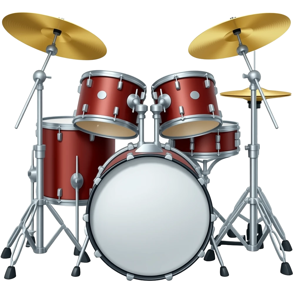 Double bass drum kit , three toms, two china cymbals from each side,  and a lot of other cymbals emoji