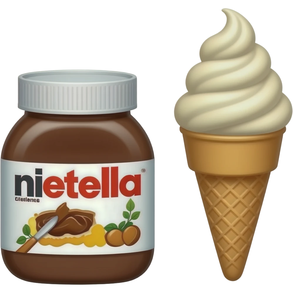 nutella erdnussbutter und eis emoji