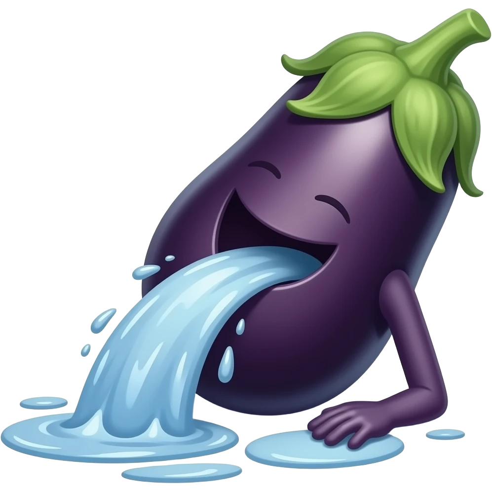 Aubergine qui crache de l’eau emoji