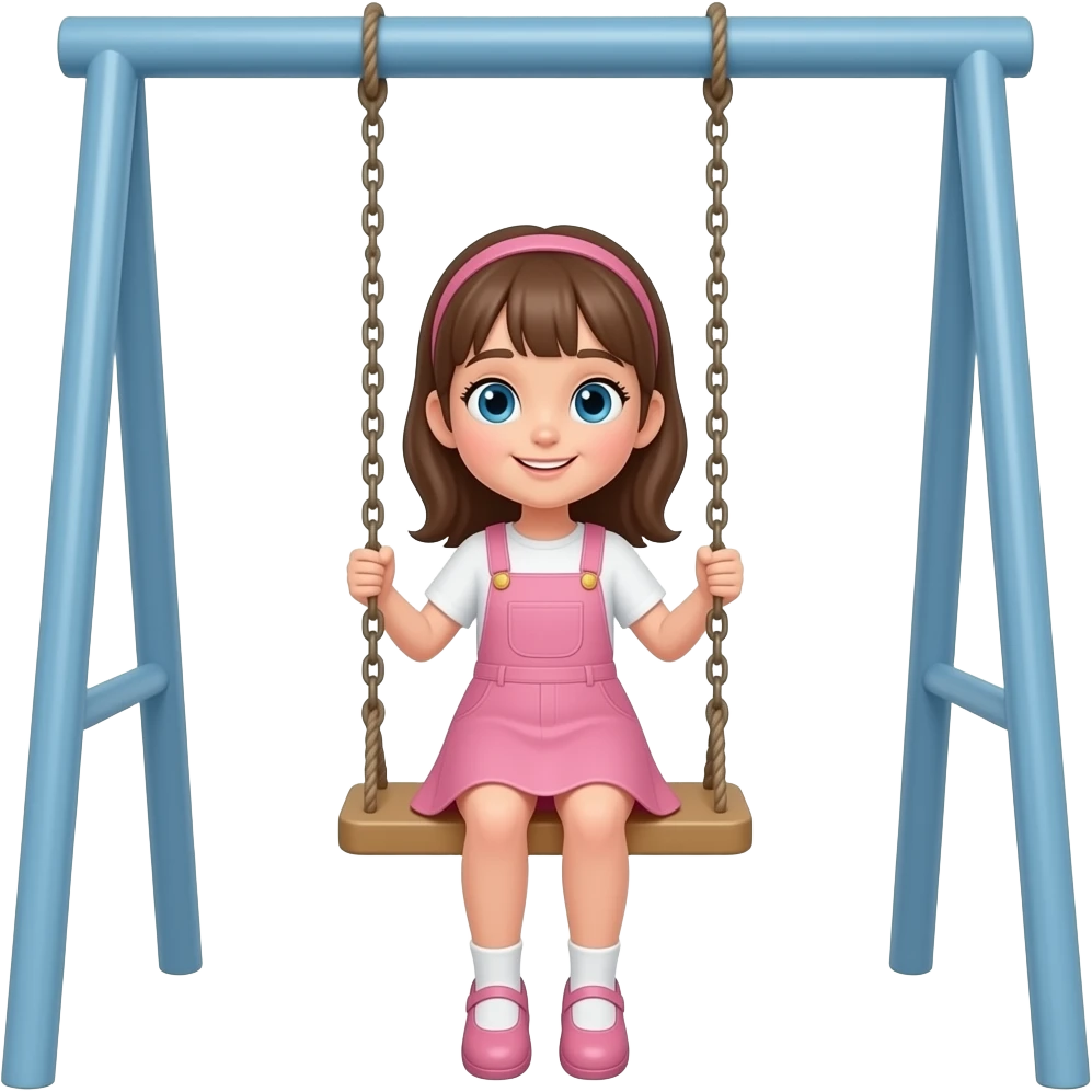девушка на качелях emoji