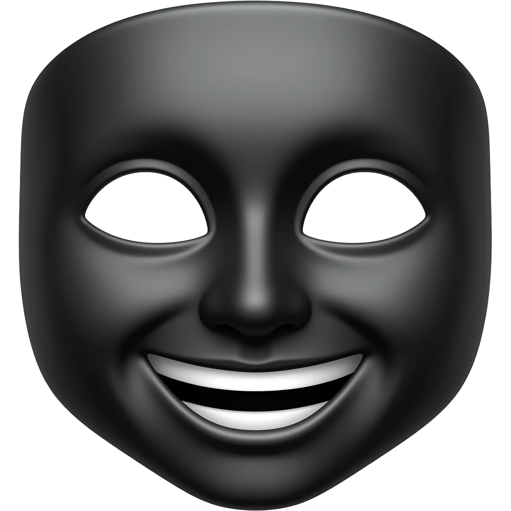 Cara de negro de risa pero no persona pero que no sonria emoji