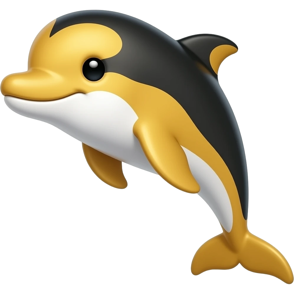 yellow black dolphin happy emoji