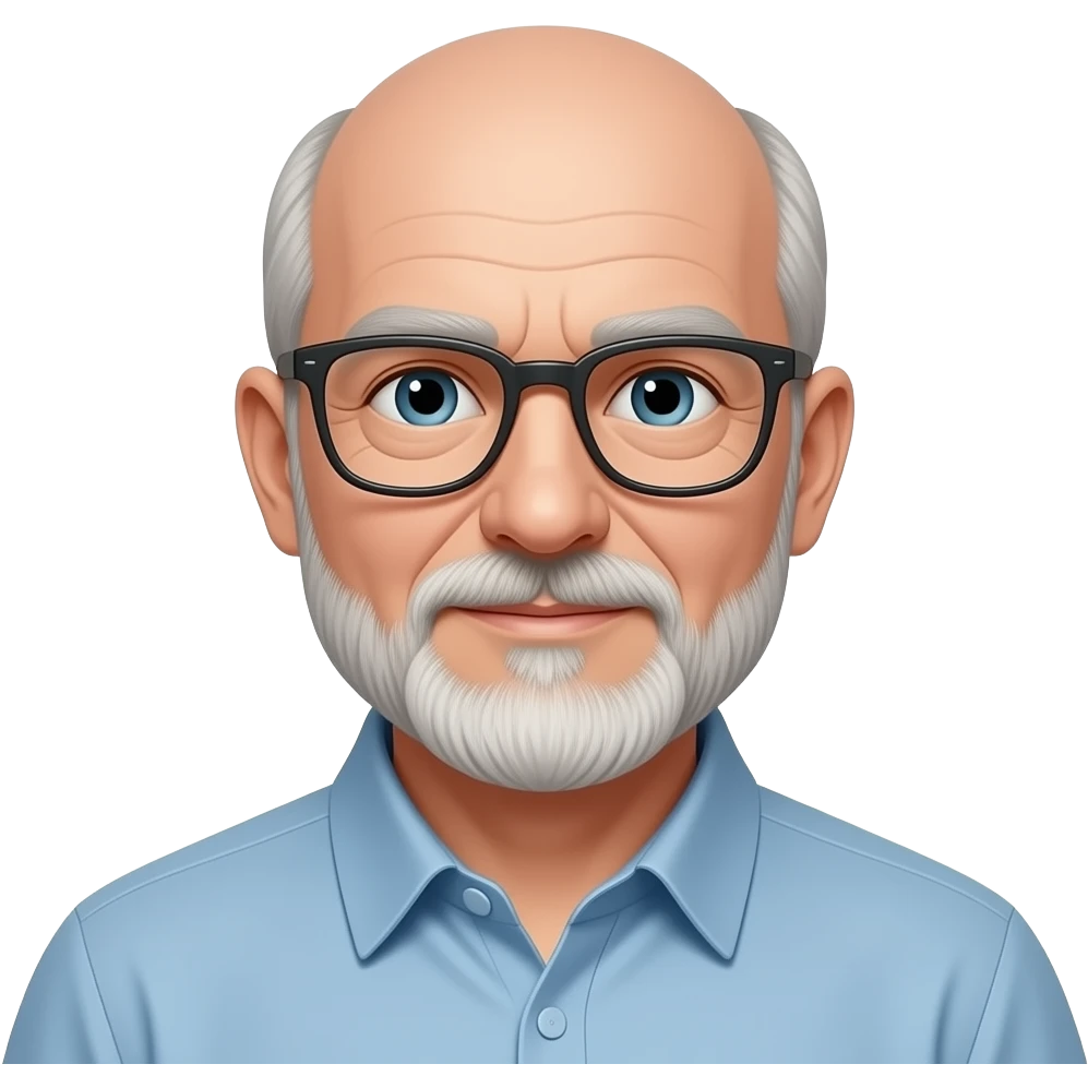 Male 70 no hait no glasses beard emoji