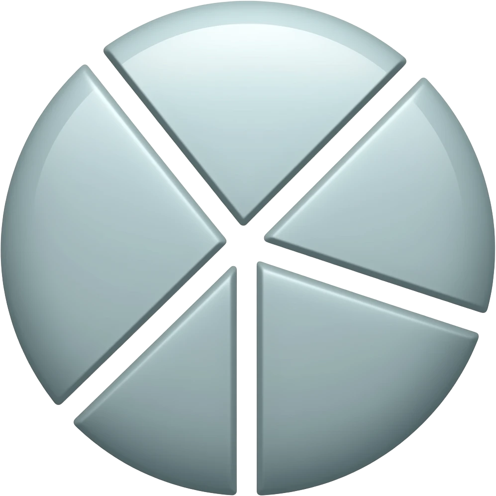 A circle split into 5 pieces emoji