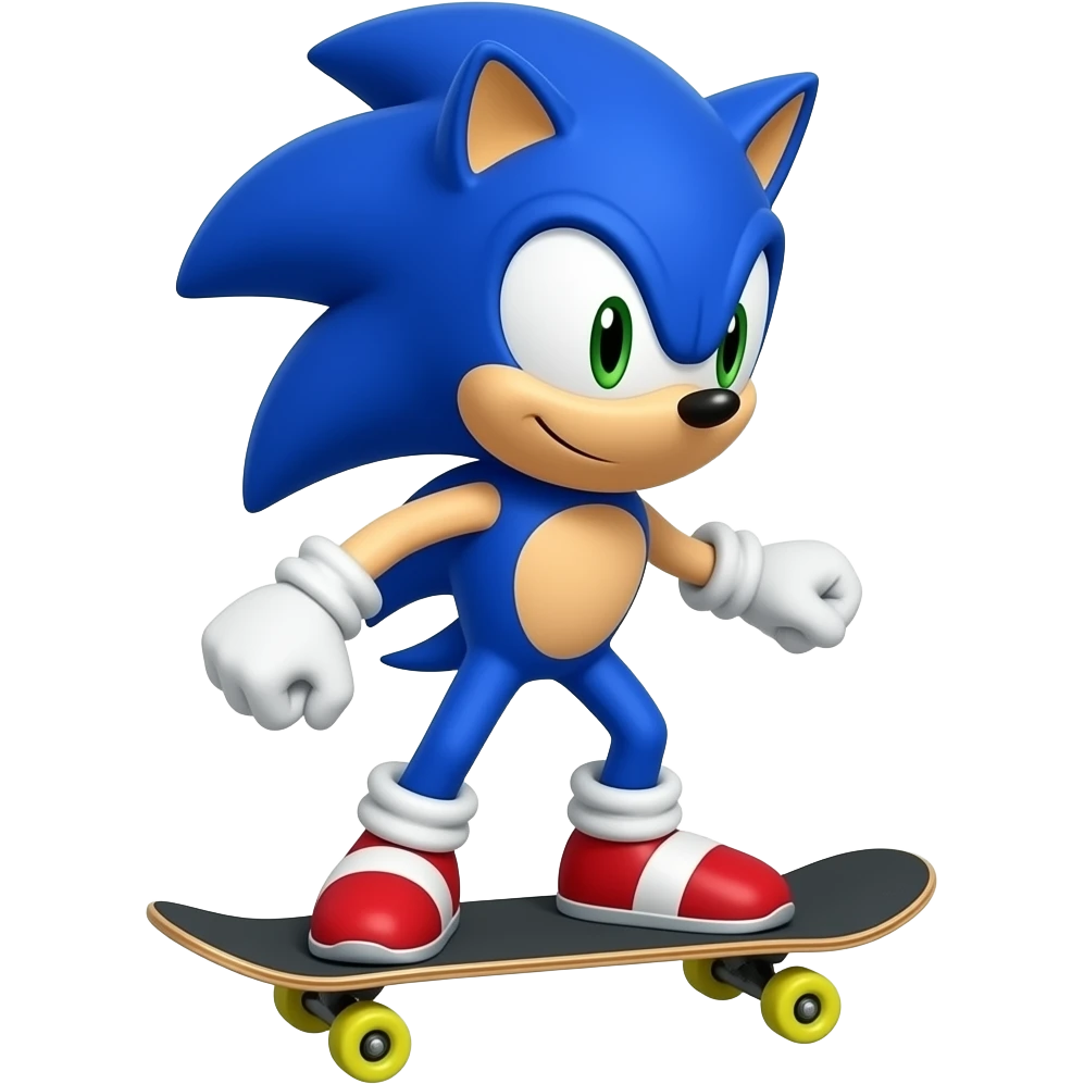 Sonic the hedgehog skateboarding emoji