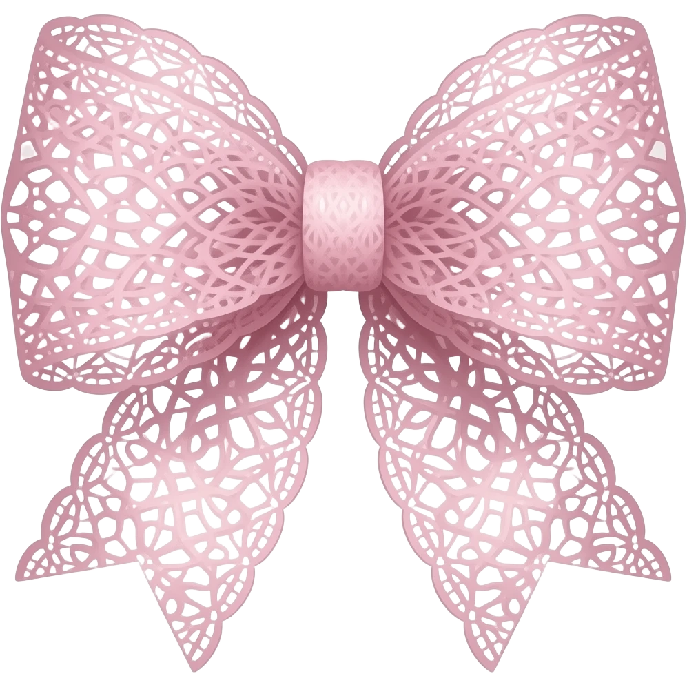 light pink lacy bow emoji