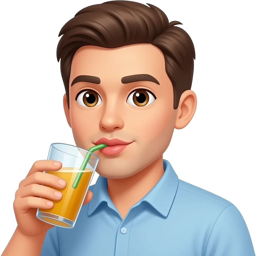 Face drinking with drink 😙🥤 emoji