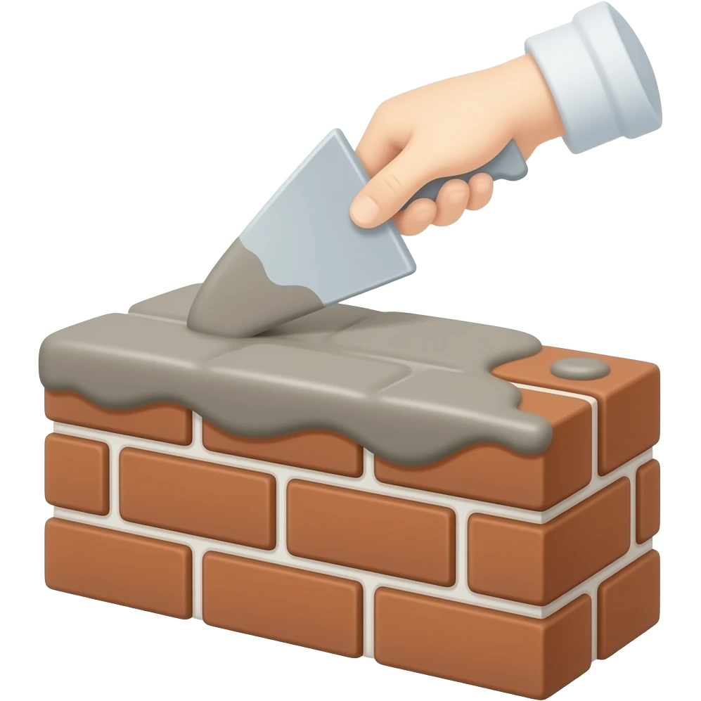 semento siendo clocado en ladrillo emoji