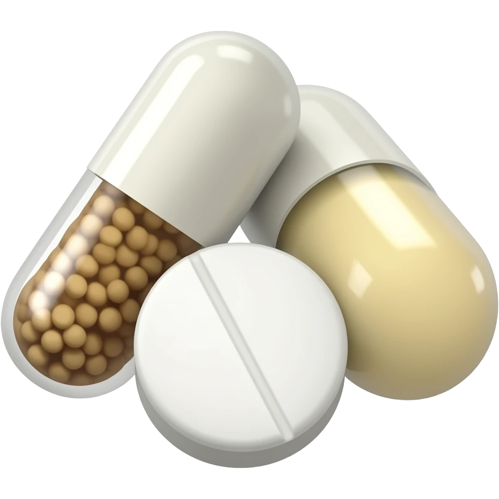 cartoonish style less detailed pills tablets emoji