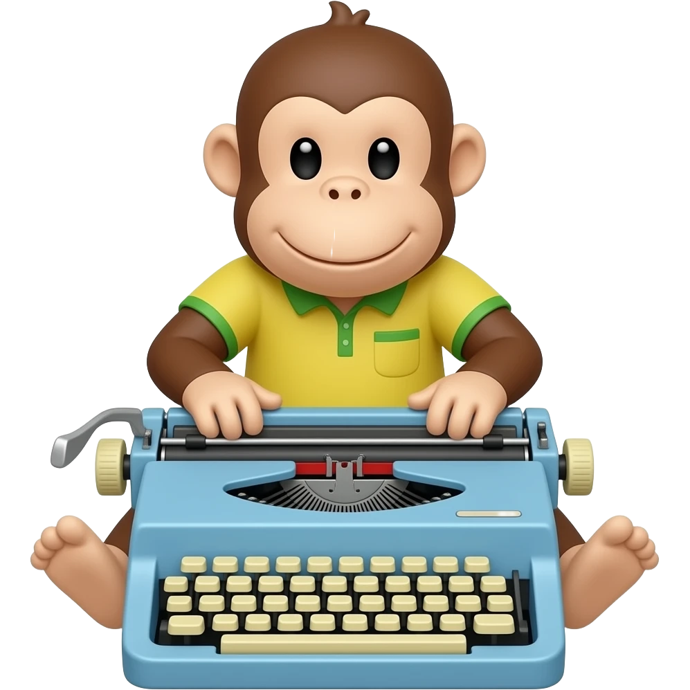 monkey with a typewriter emoji