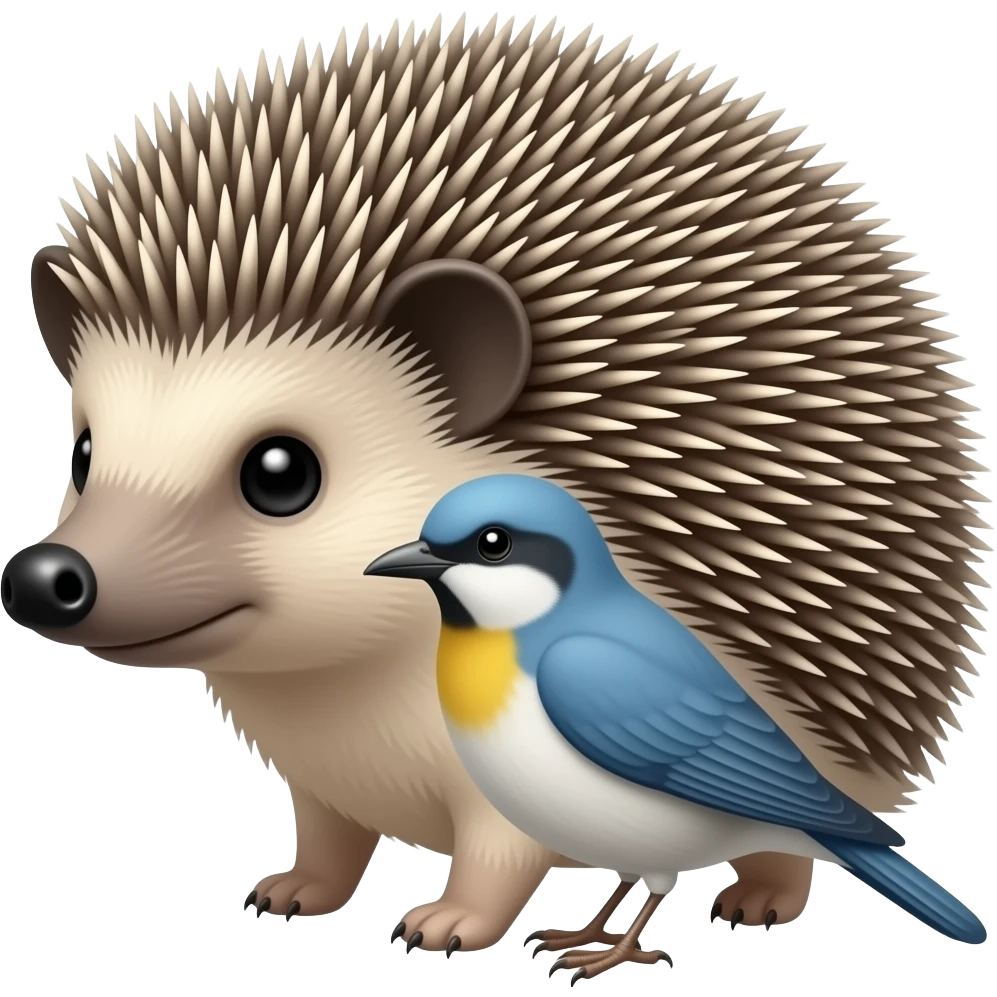 Hedgehog and bird emoji