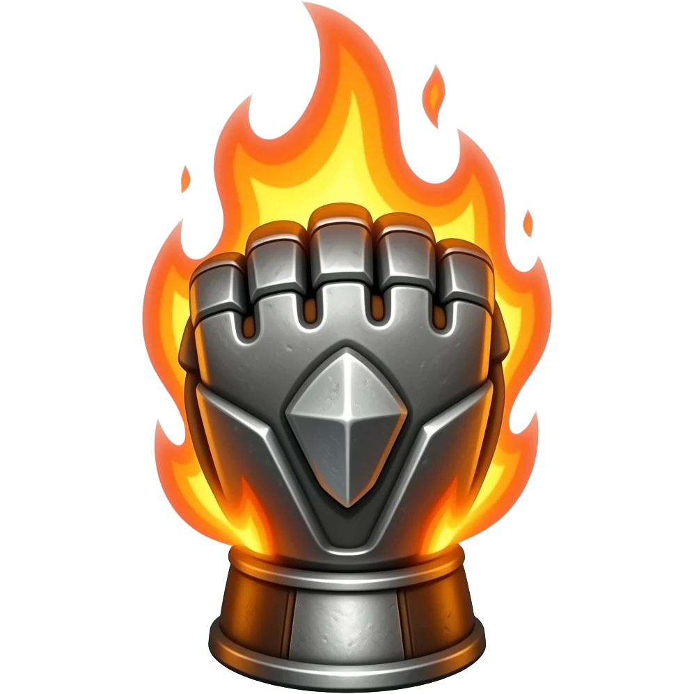 iron gauntlet on fire emoji