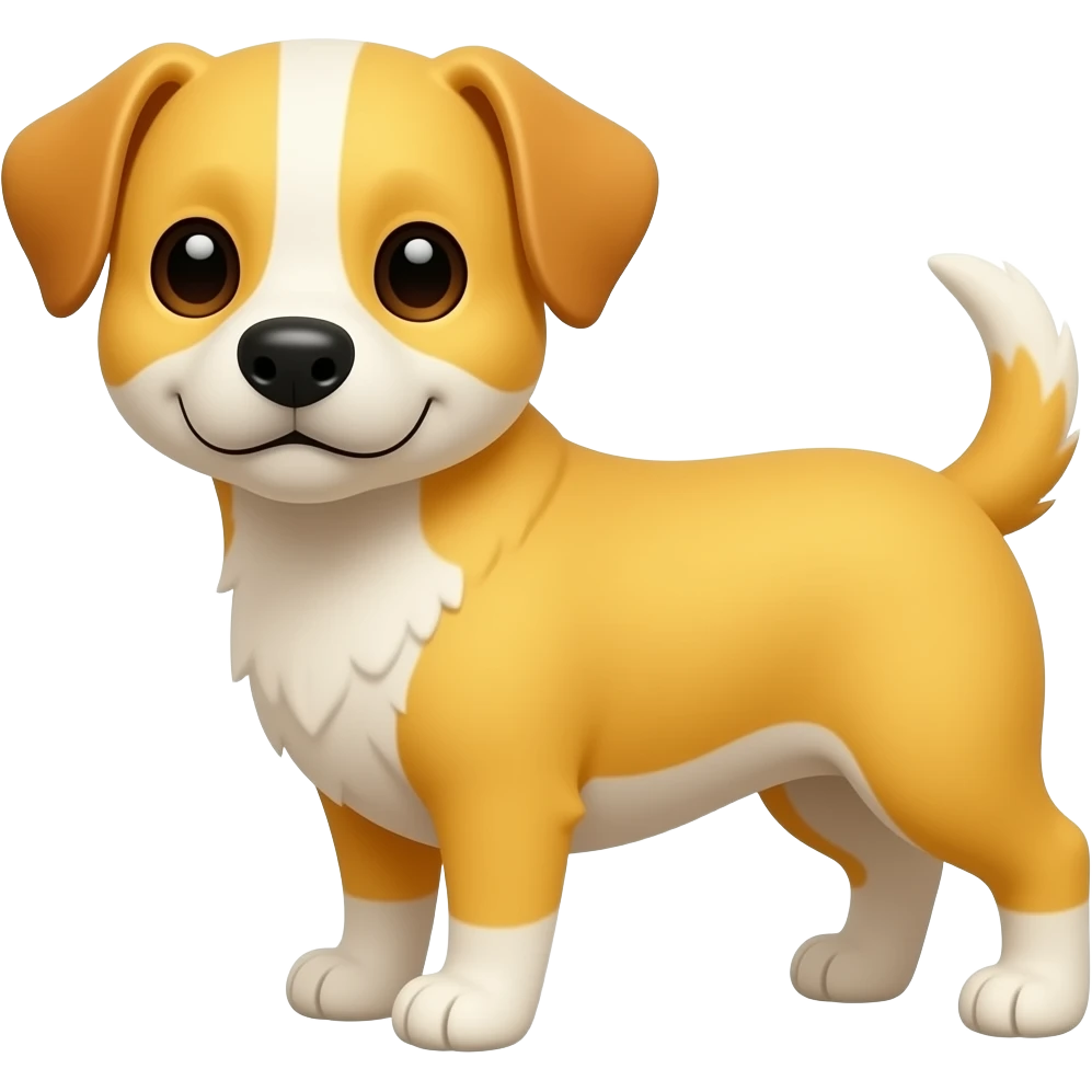 small fur black nose yellow dog emoji
