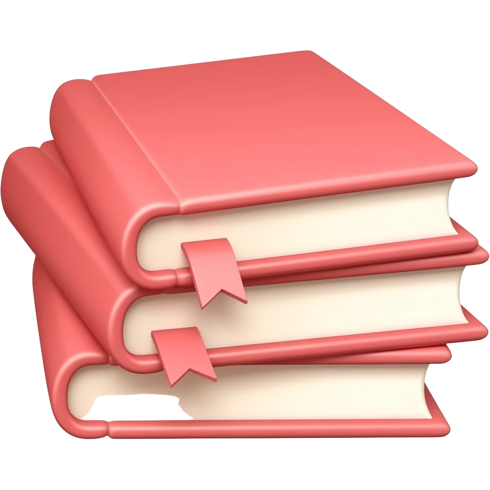 cute light red books emoji