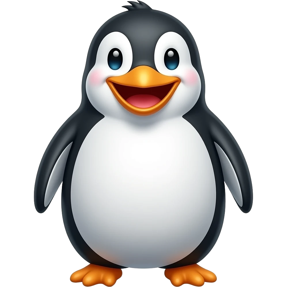 Penguin laughing emoji