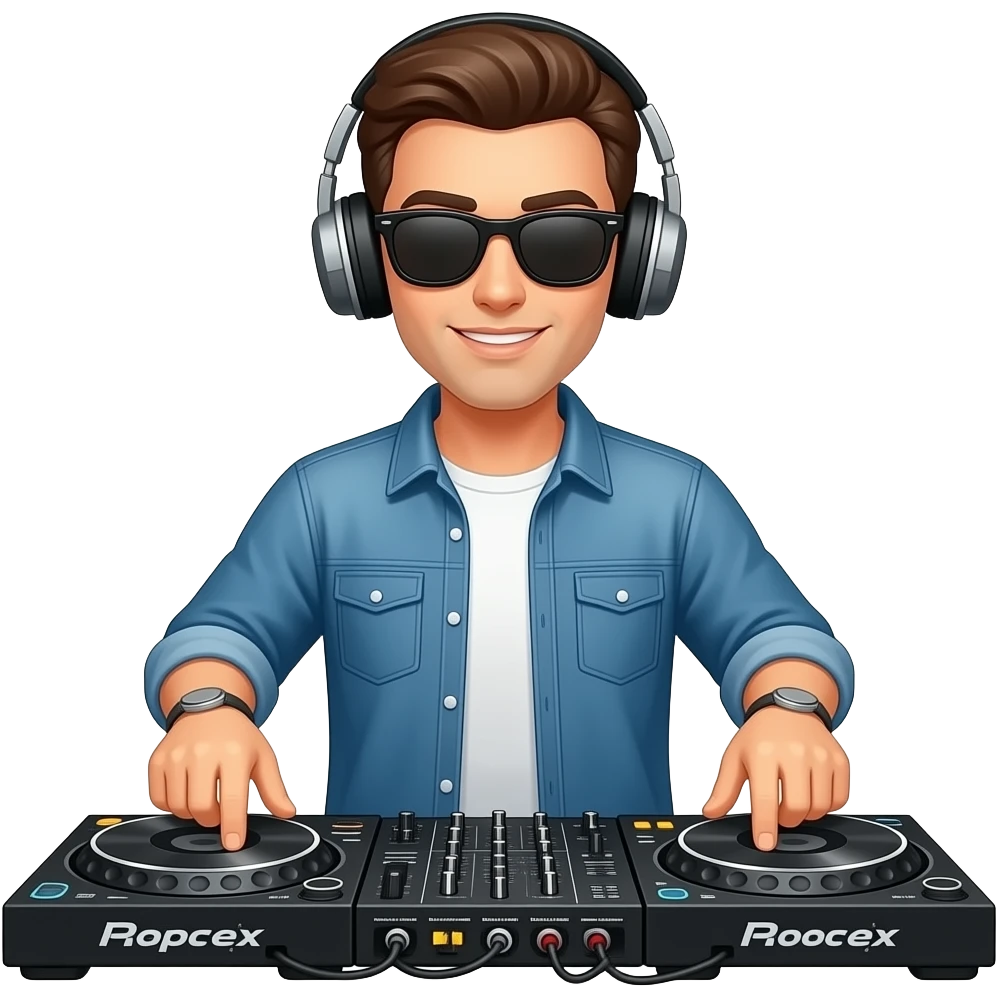 handsome guy dj with sunglasses emoji