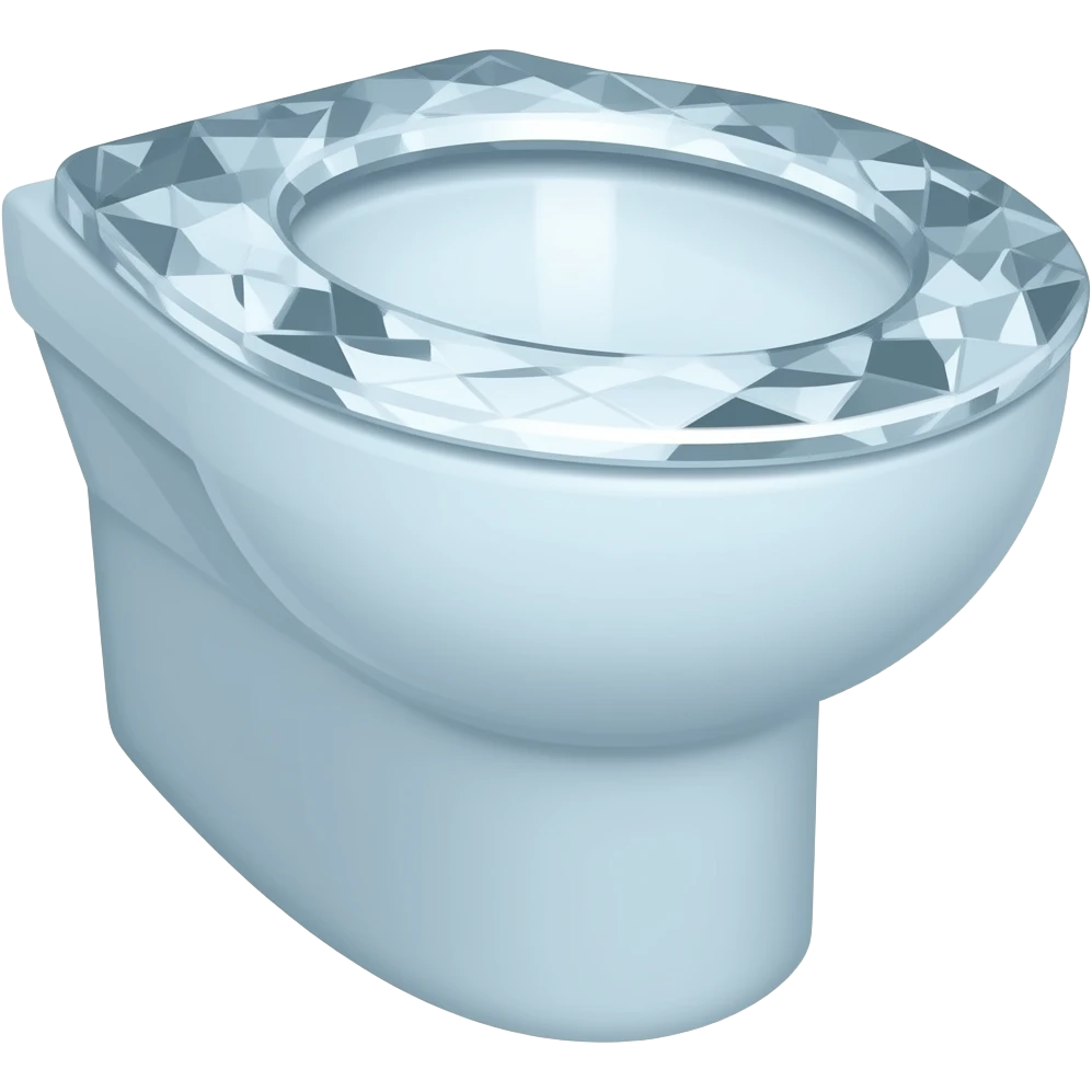 Toilet seat made of diamond emoji