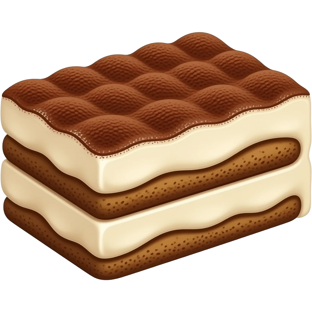 Tiramisu without toppings just coco powder spread emoji