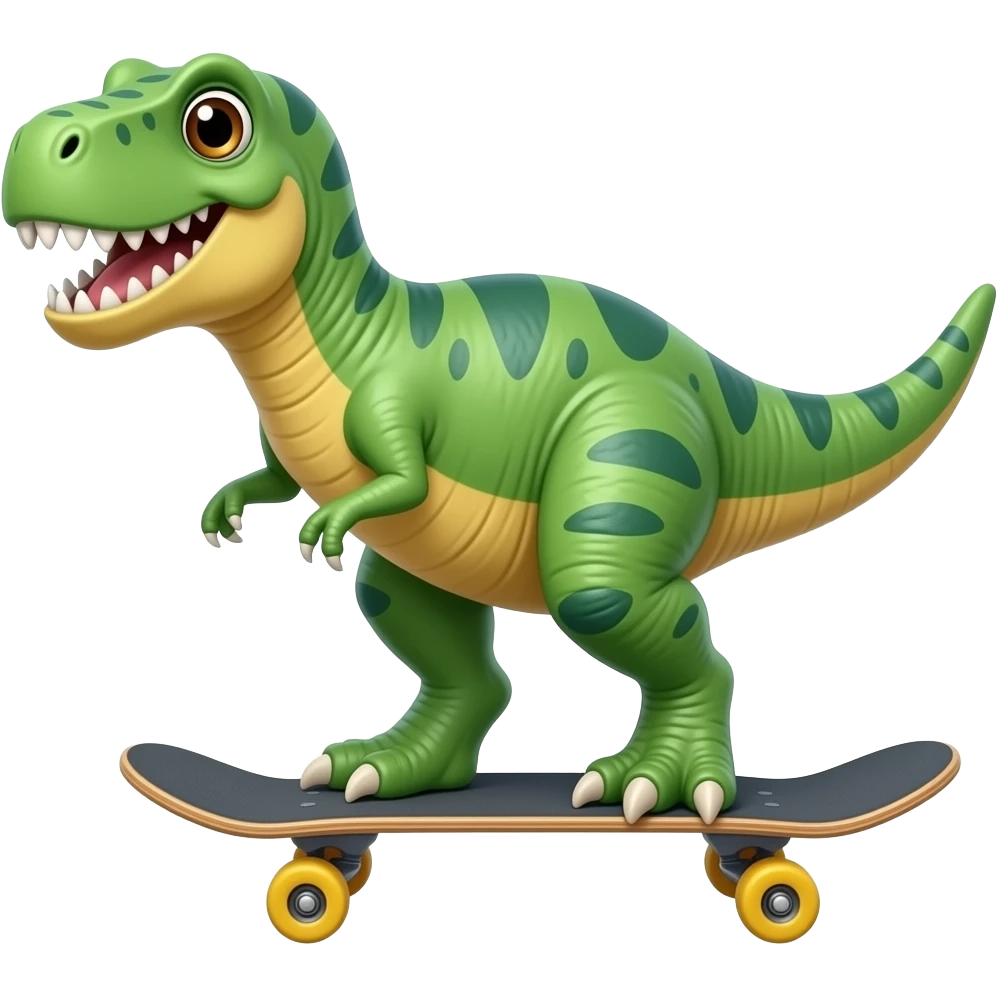 Dinosaur on a skateboard emoji