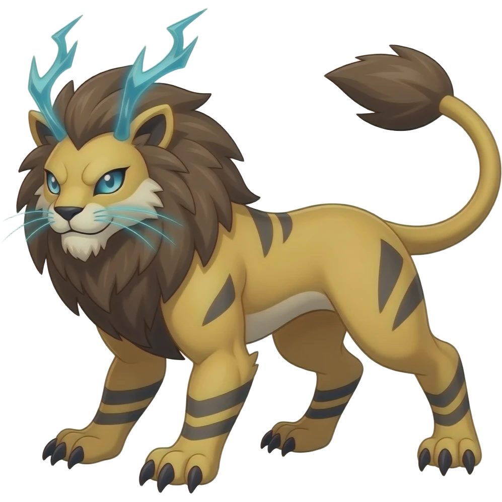 Pyroar-Furret-Shinx-Luxio-Luxray-Fakémon-hybrid emoji