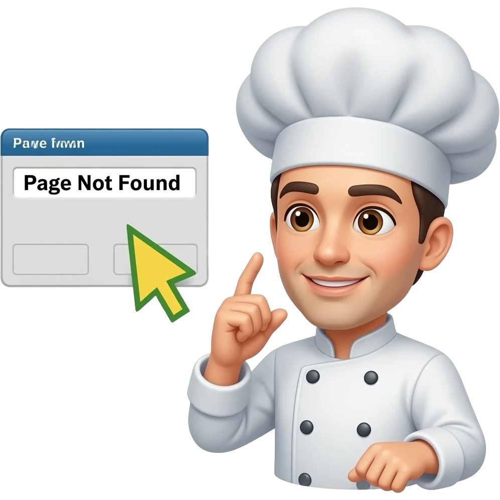 page not found chef emoji