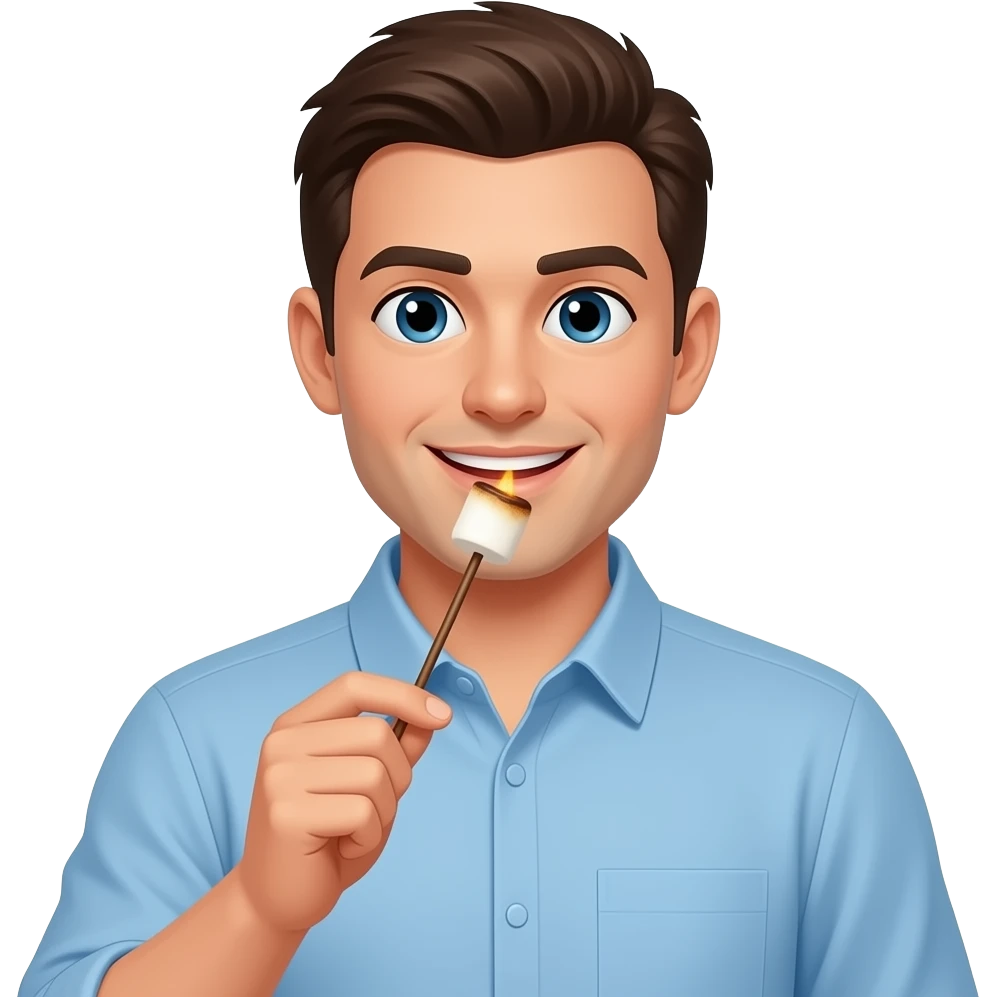 men roasting marshmallow emoji