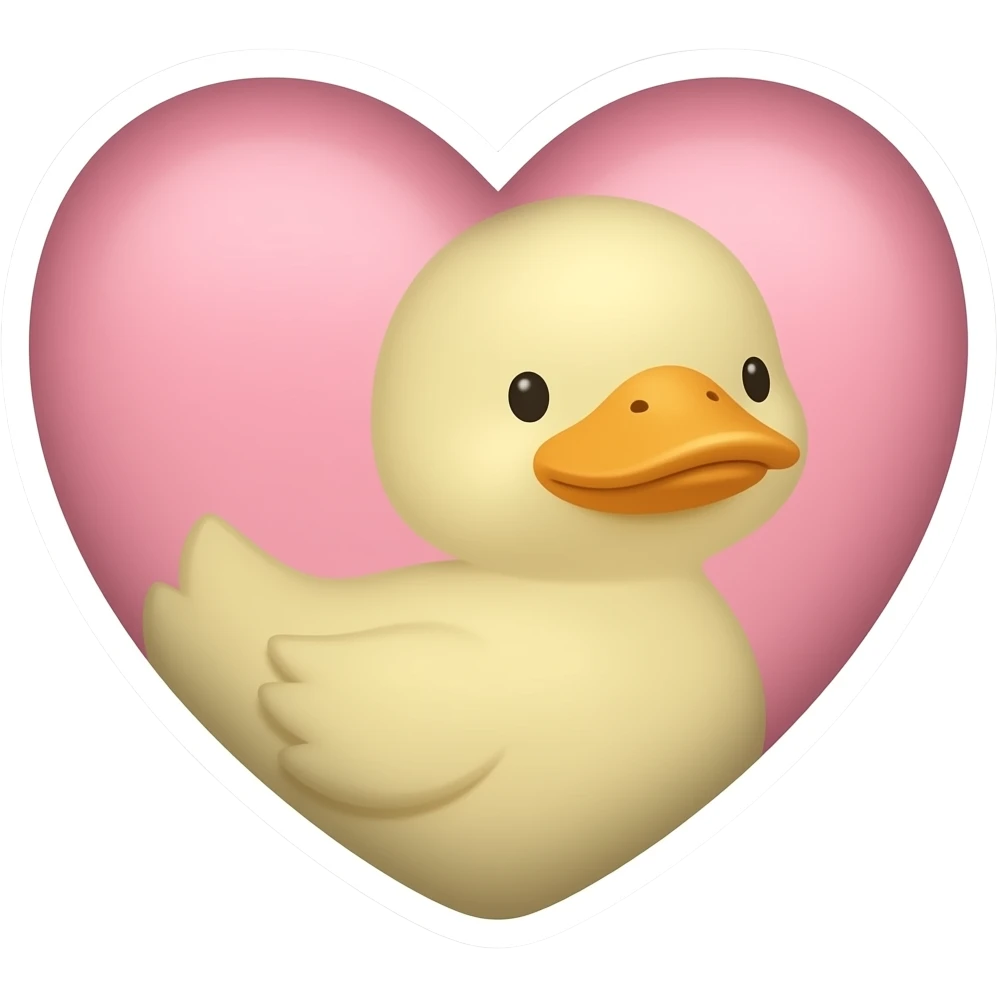 ♥️🦆این دو تا رو ترکیب کن و ی استیکر خوشگل بساز emoji