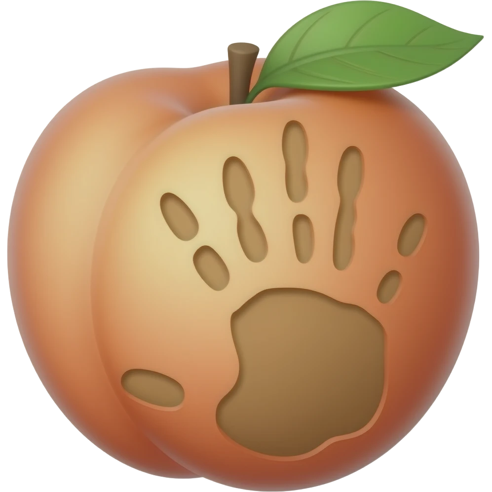 🍑 with one hand prints emoji