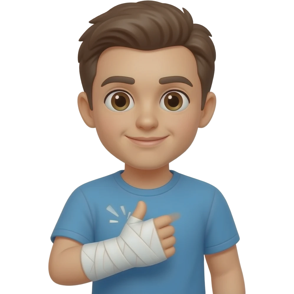 Me with a broken wrist emoji