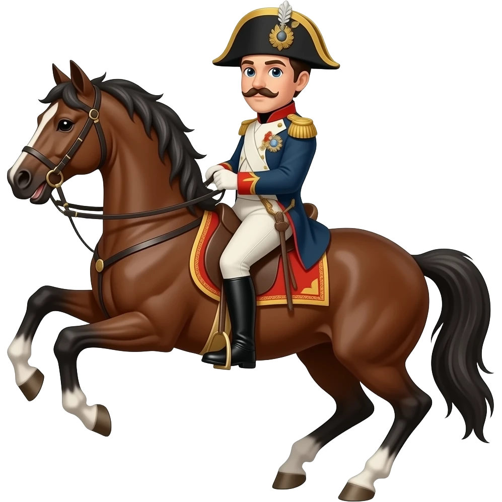 Napoléon sur son cheval qui cabre ( napoleon n'a pas de moustache emoji