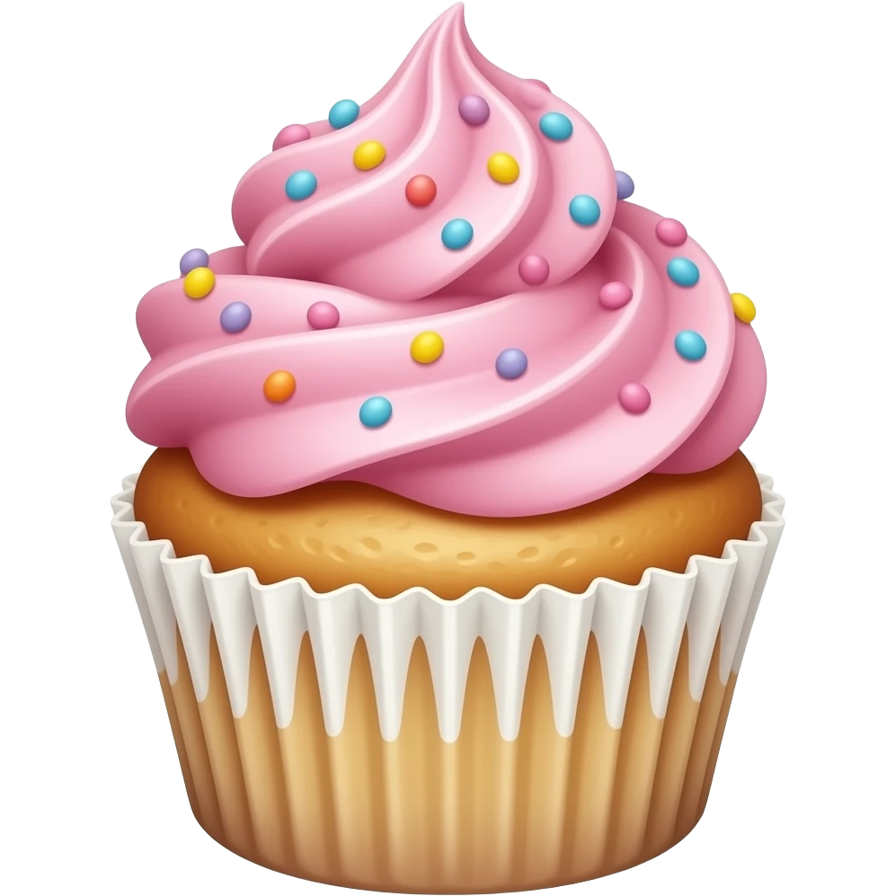 Cupcake with pink icing emoji