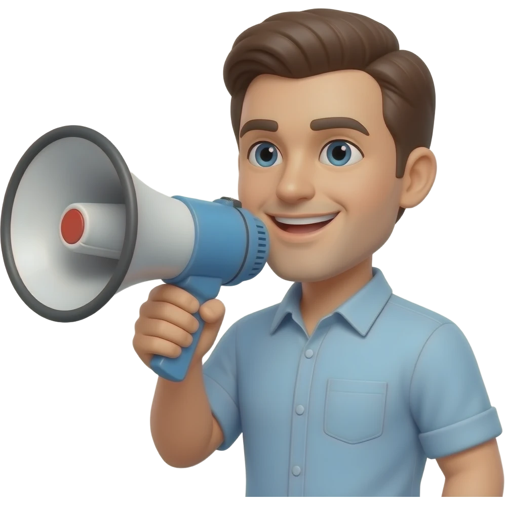 men with megaphone emoji
