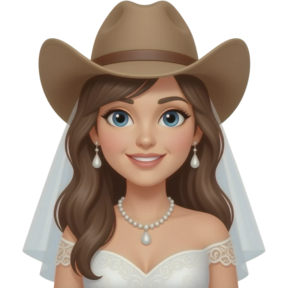 Cowgirl bride emoji