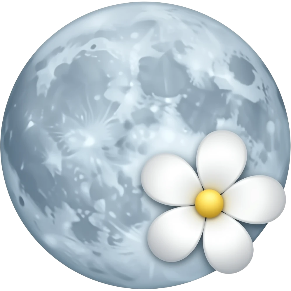 Moon and flower emoji