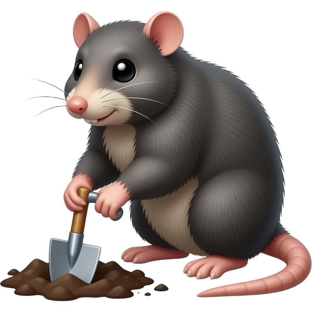 Mole digs the ground emoji