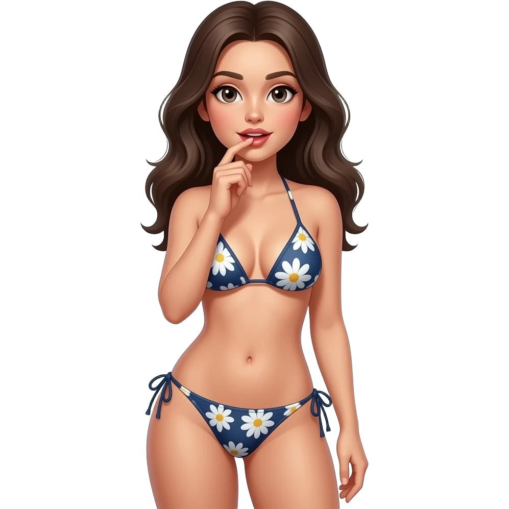A sexy bikini girl full body & age 16 giving blowjob emoji