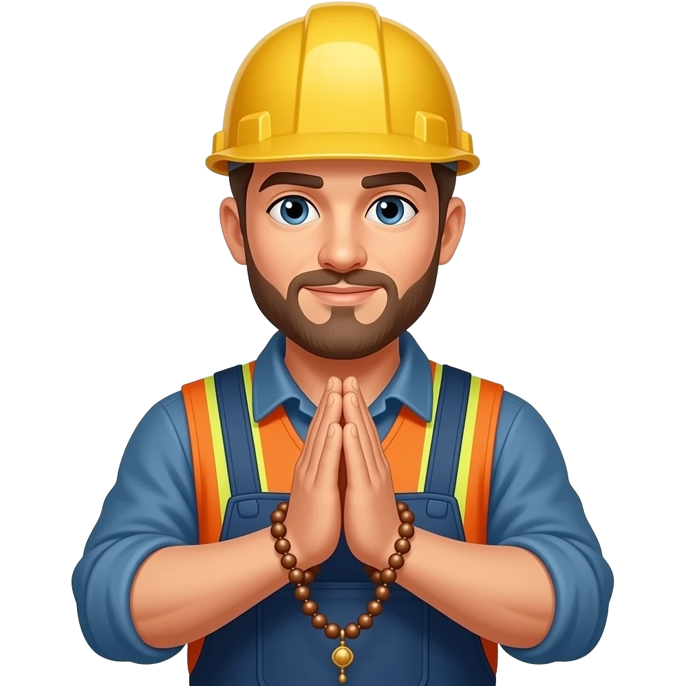 👨🏻‍🏭📿 emoji