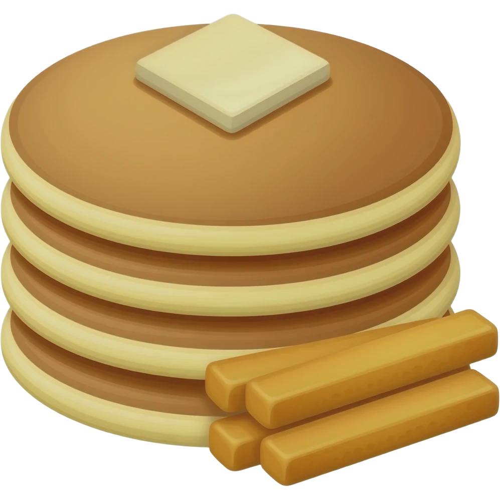 French toast sticks with stacks of pancakes emoji