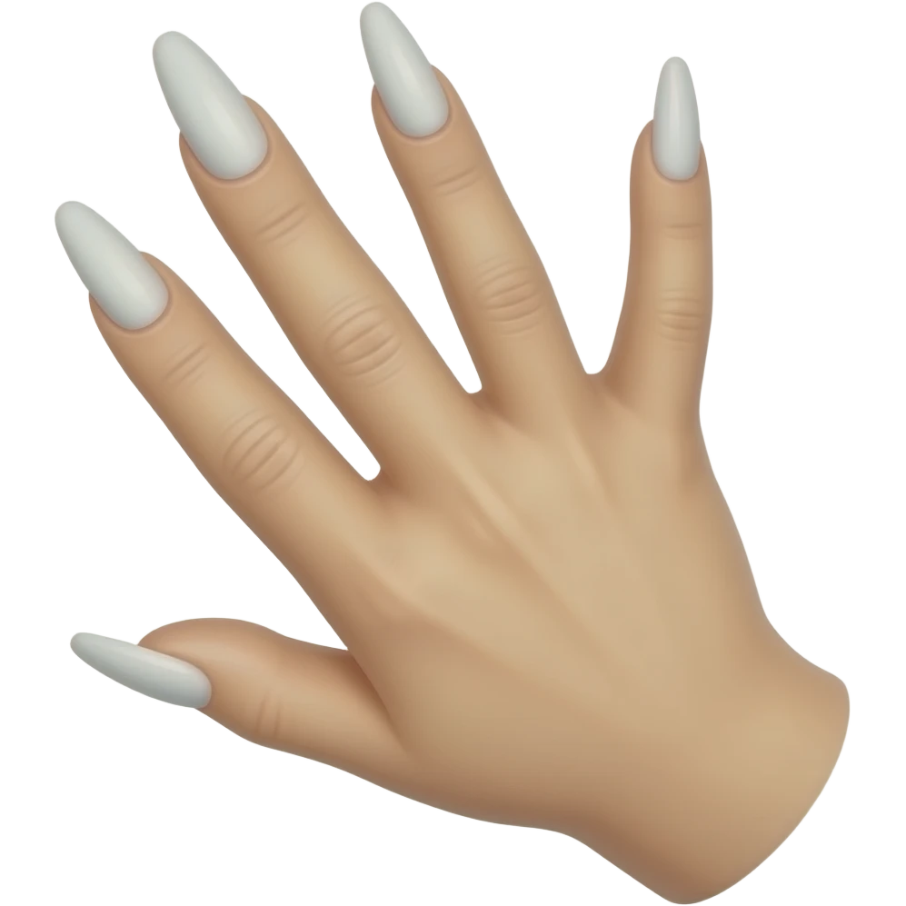 very, very  long nails with hand emoji