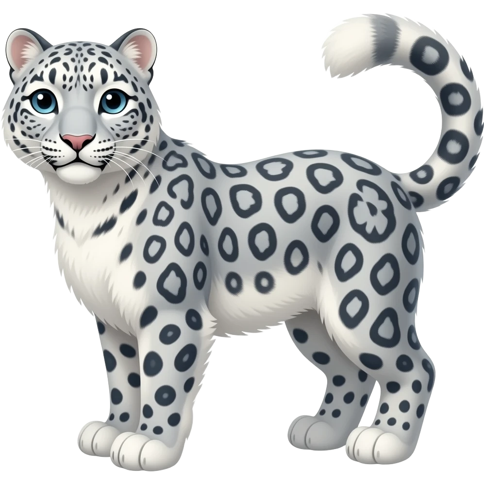 Snow leopard with bushy tail emoji
