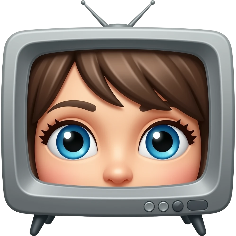 Tv with female eyes emoji