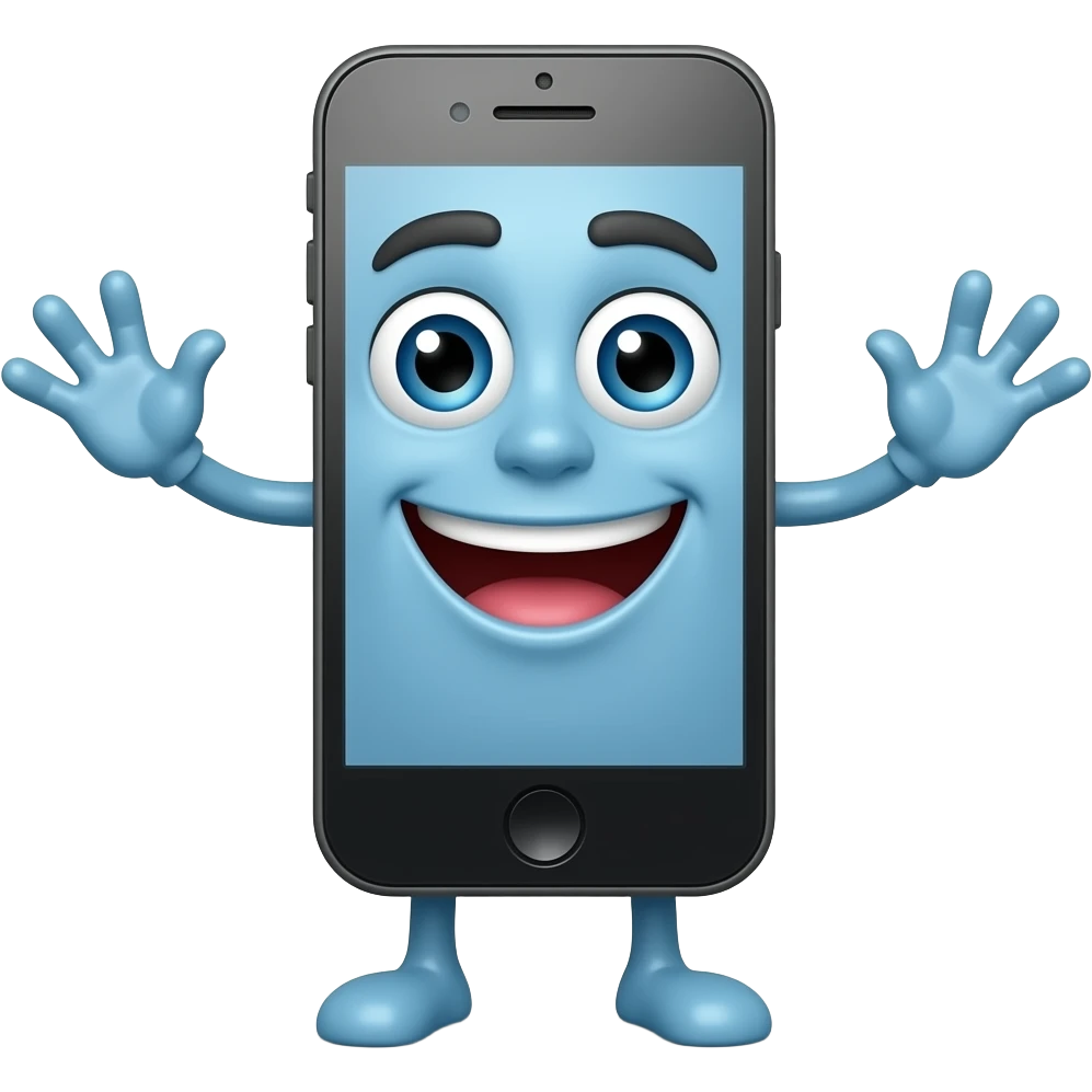 телефону додати ніжки  та руки і леце emoji