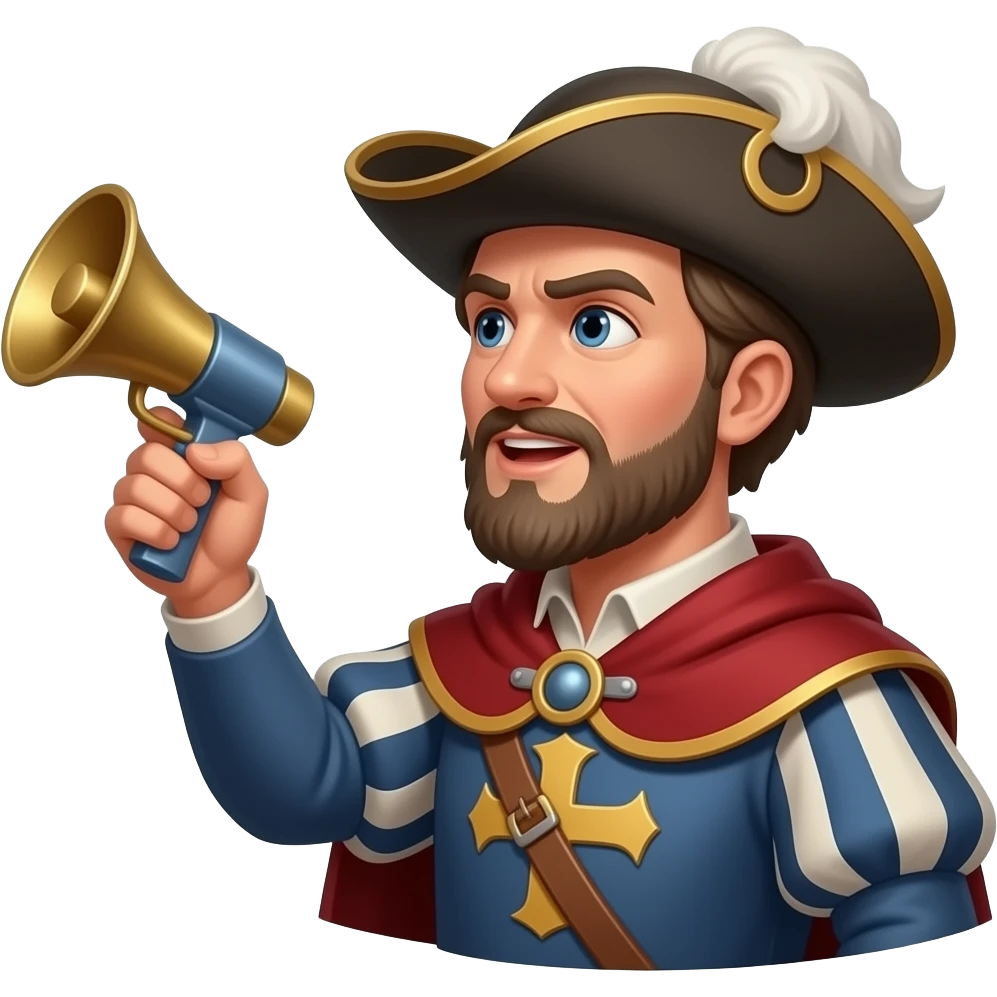 20. Medieval Town Crier     Old-fashioned village announcer dramatically starting the day. shoulder shot, face pic emoji